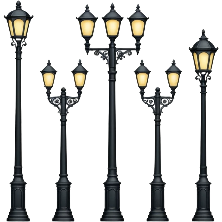 Different classic street lamp posts emoji