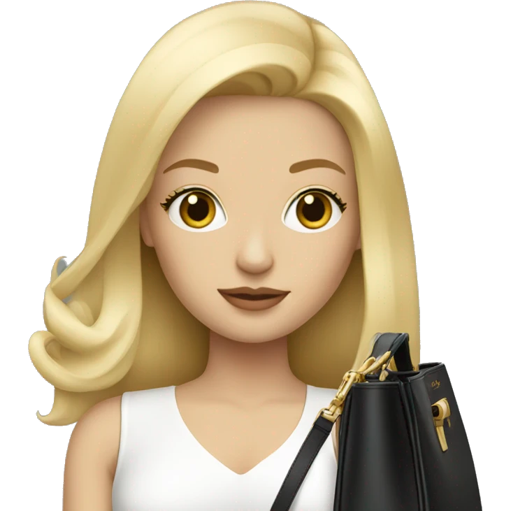 Blonde girl with Prada bag emoji