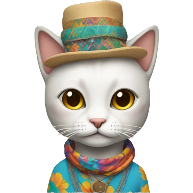cat in hippie clothes emoji