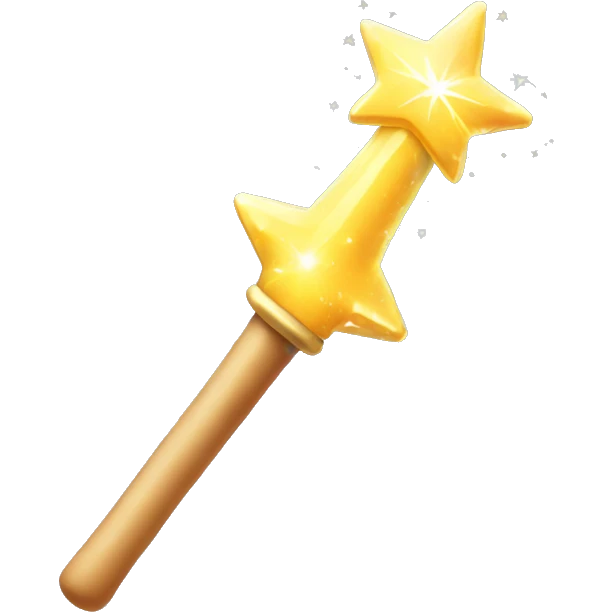 magic wand and sparkles emoji