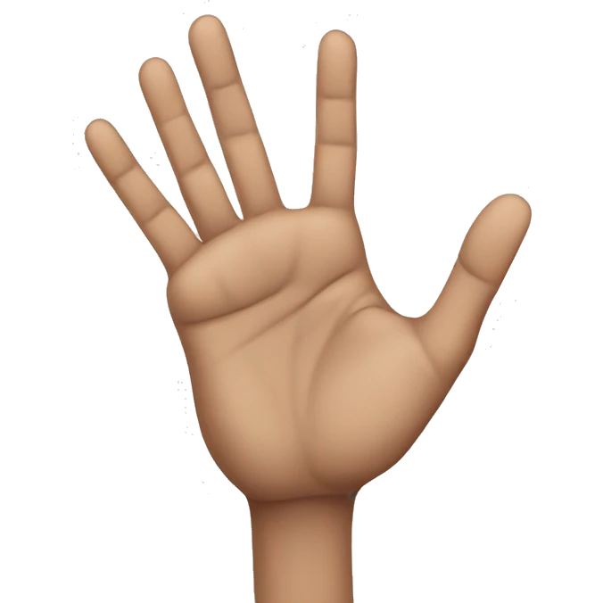 One hand with 8 fingers emoji