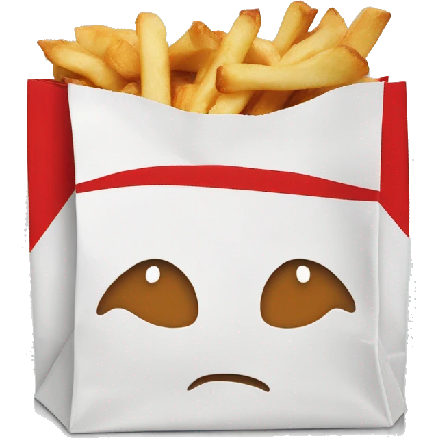 red and white paper lunch bag  emoji