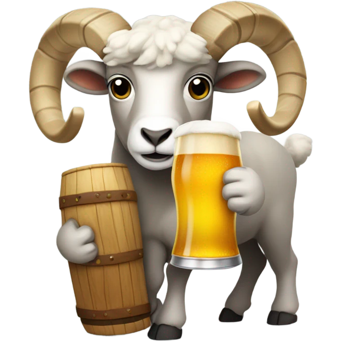 Ram with beer emoji