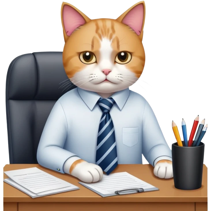 cat quitting her job emoji