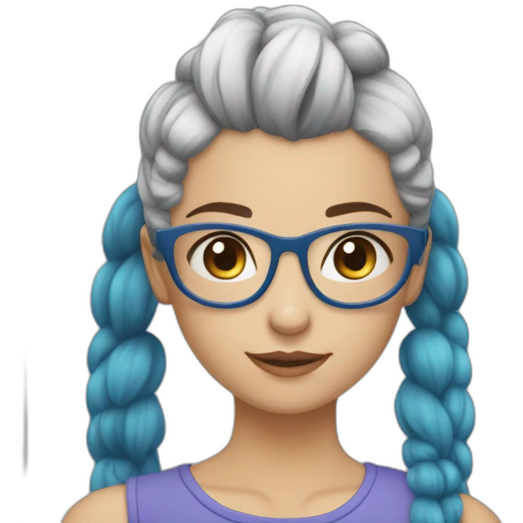 Elysia Cintia blue haired ponytail girl emoji
