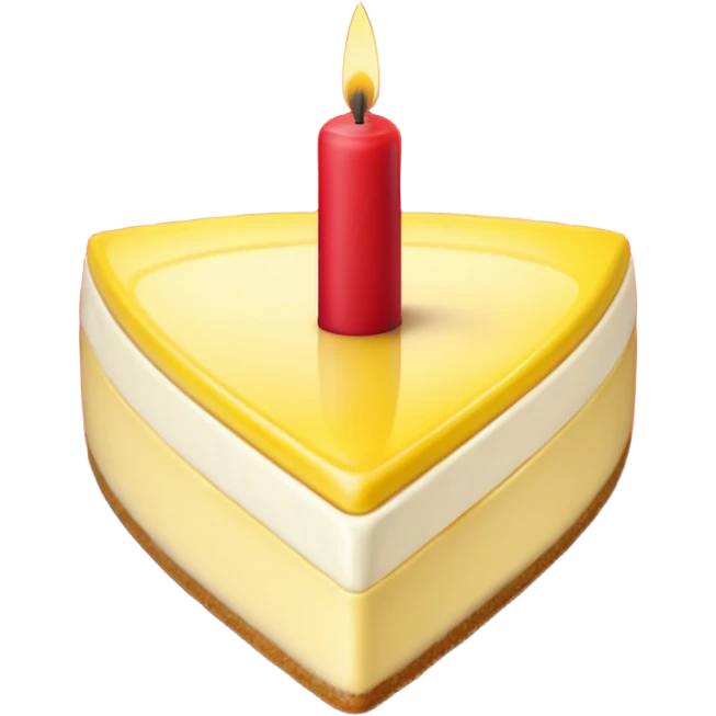 triangle lemon cheesecake on red birthday candle emoji