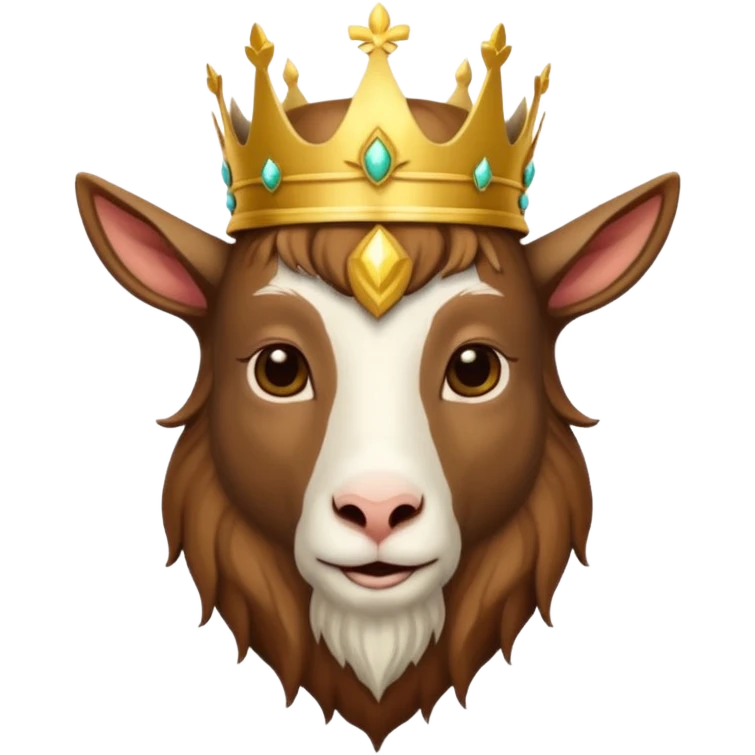 a goat with a king crown emoji