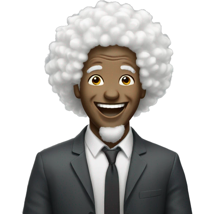 white afro man laughing emoji