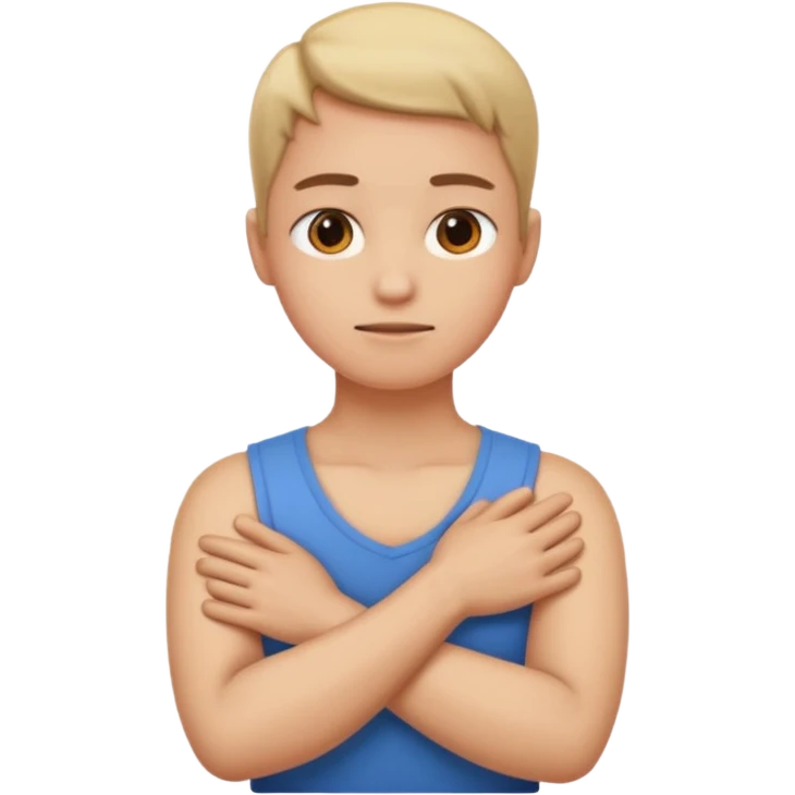 arms crossed holding neck emoji