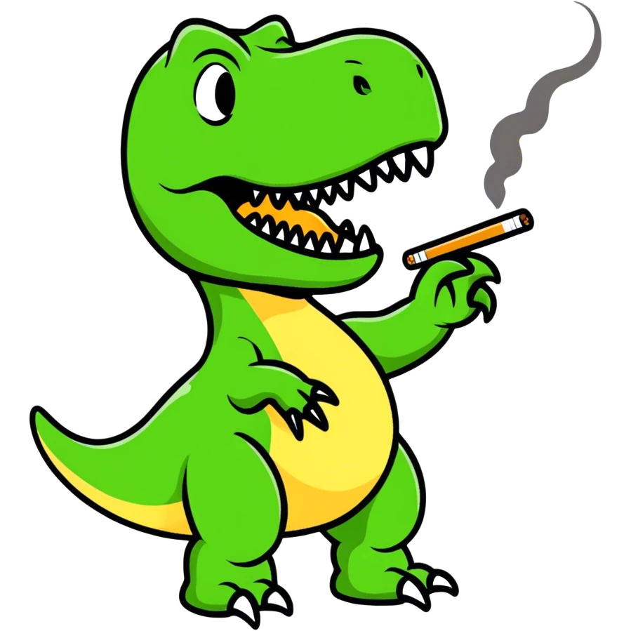 T-rex smoking  emoji