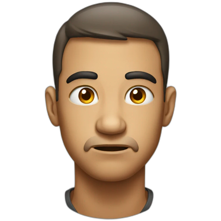 Surprise face with eyes bulging up and face down and serious expression emoji