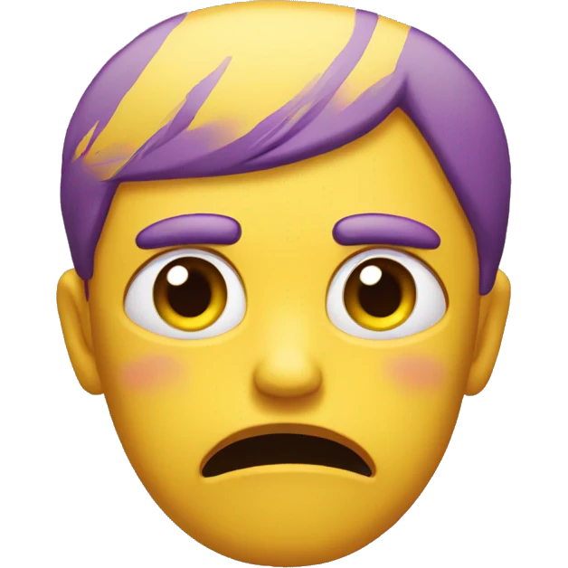 purple yellow face crying hard emoji