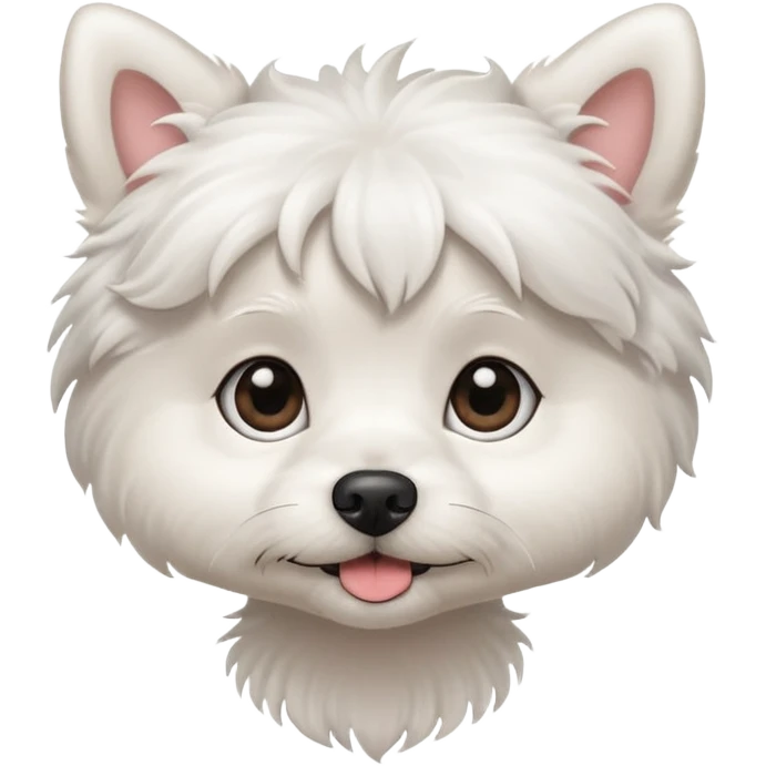 lil white dog with lashes emoji