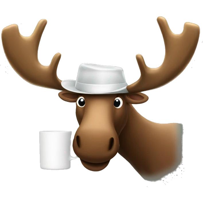 A moose drinkng coffee emoji