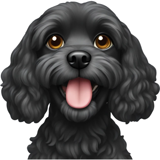 Black havapoo dog emoji