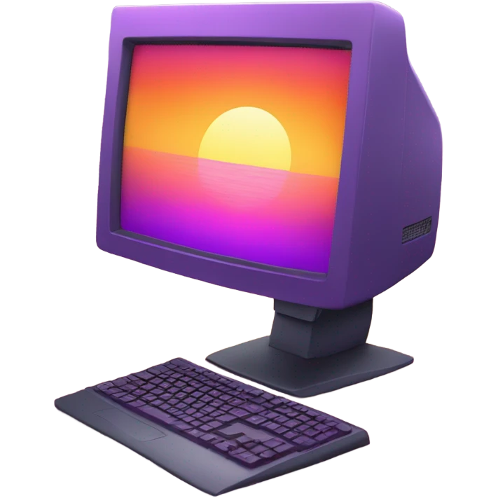 pc with sundown emoji