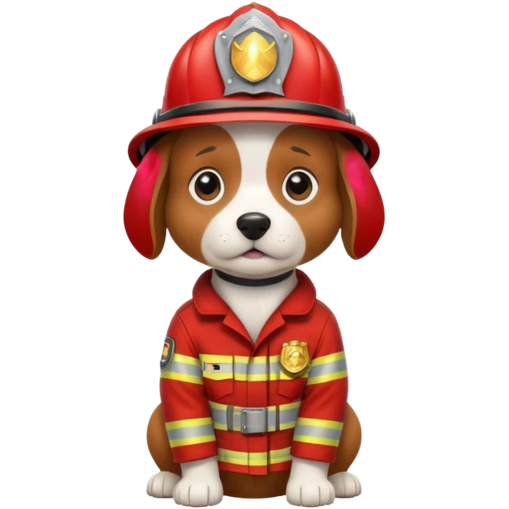 dog dressed as fireman emoji
