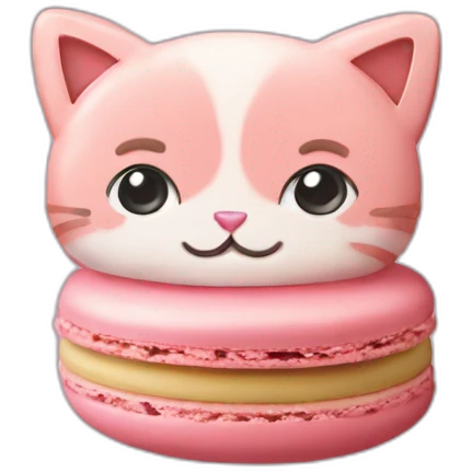 Macaron en forme de chat emoji