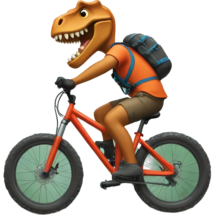 Dino mountainbiking  emoji