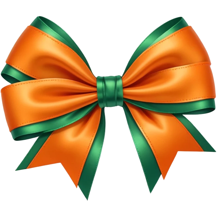 Orange bow with green bow around emoji