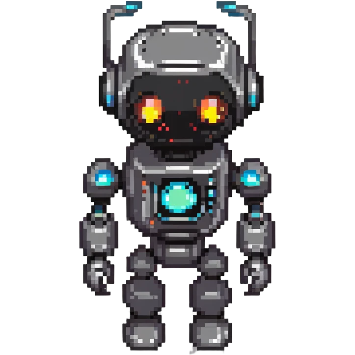 space robot with glowing eyes emoji