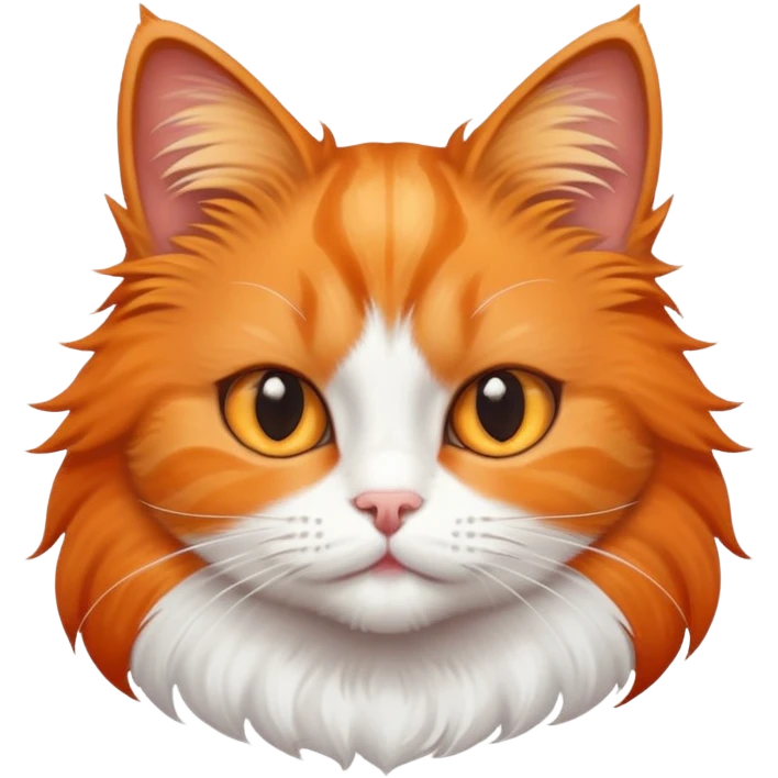 Fluffy sassy orange girl cat emoji