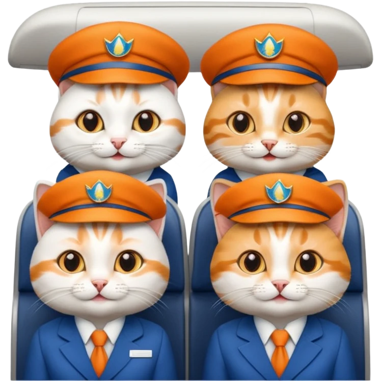 4 happy cats on an airplane emoji