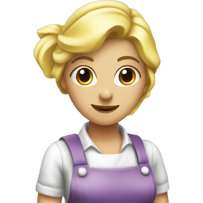 Cleaning maid with blond hair and a spray bottle  emoji