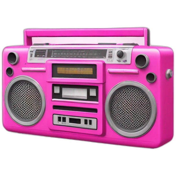 old retro y2k pink boombox emoji