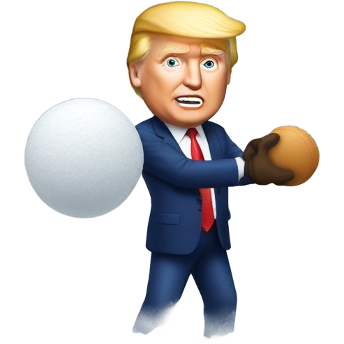 Donald trump throwing a snowball emoji