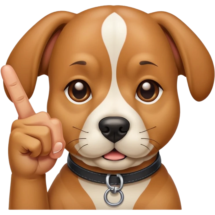 Dog with middle finger  emoji