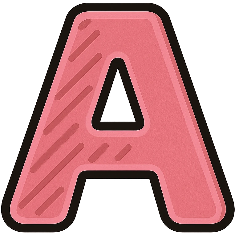 icon of a pink letter made of textured cardboard, with raised relief effect, minimalistic emoji