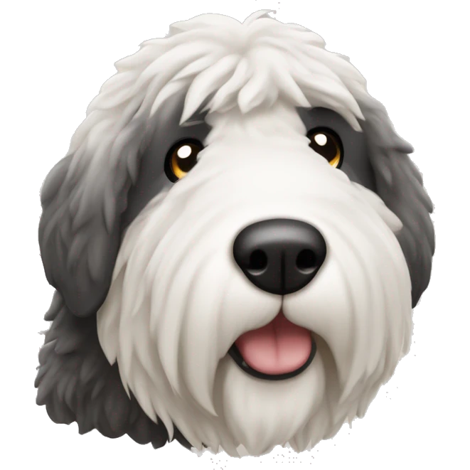 Old English sheep dog pooping emoji