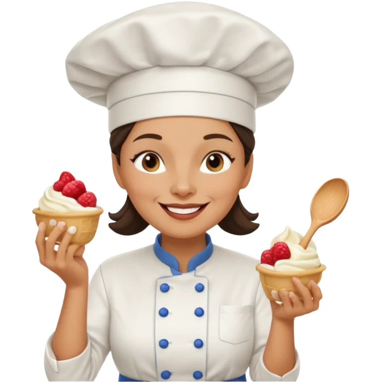 Old femaleChef trying multiple scoops of gelato emoji