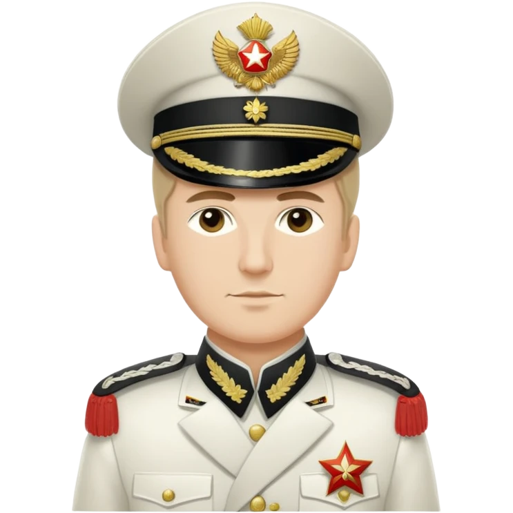 White Army officer from Russian Civil War with white uniform, epaulettes, and traditional military cap emoji