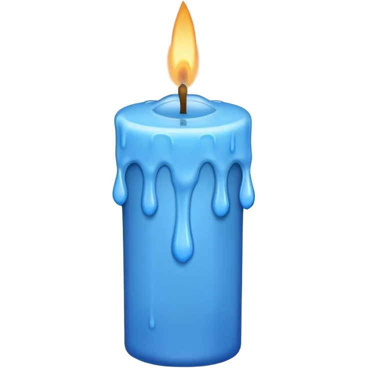 Dripping blue candle held diagonal wax dripping down emoji