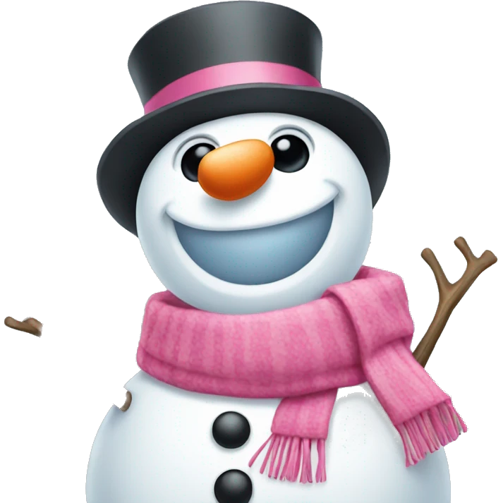 Snowman with pink scarf emoji