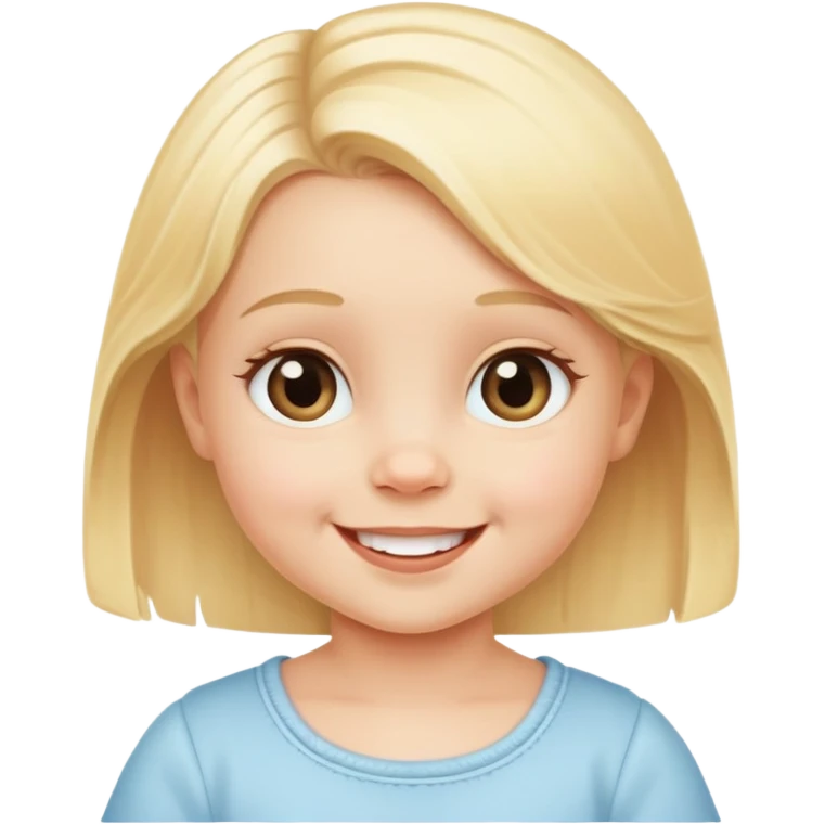 smiling baby blonde girl portrait emoji