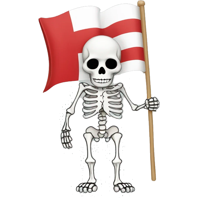 skeleton infont of danish flag emoji