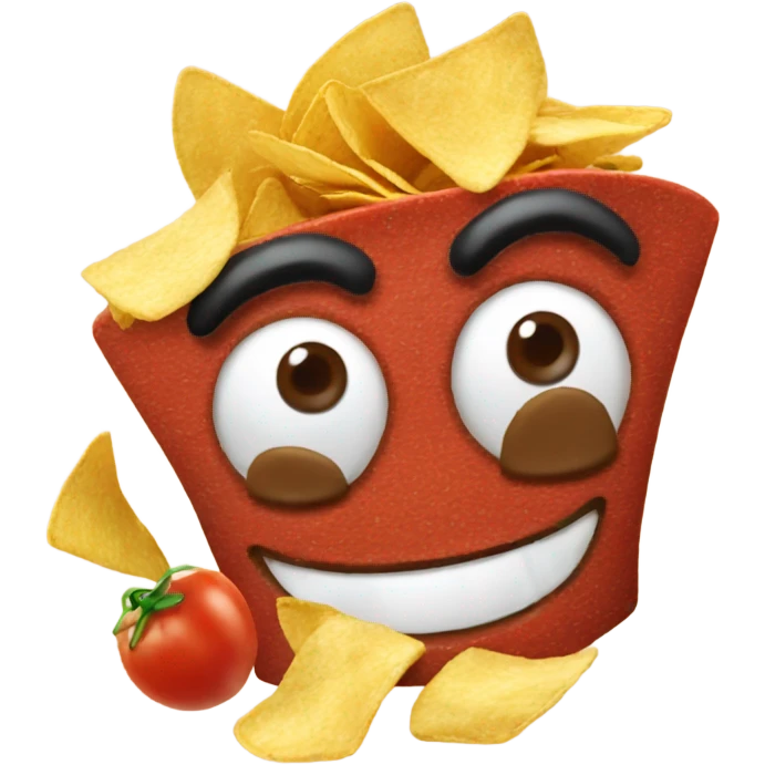 Messy chips and salsa emoji