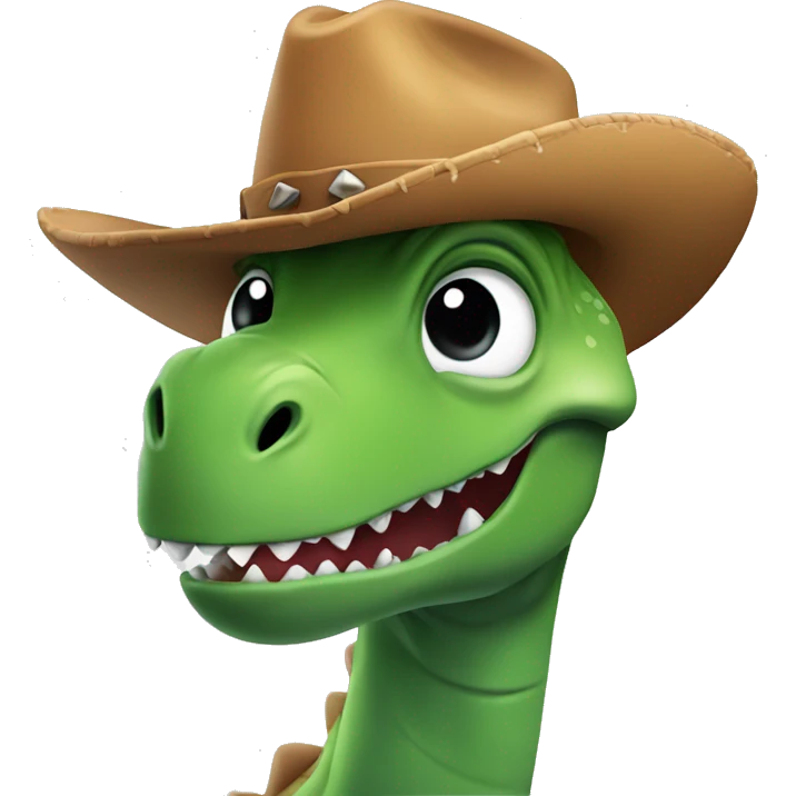 dinosaur with cowboy hat emoji