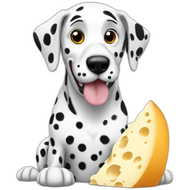 Dalmatian eating cheese emoji