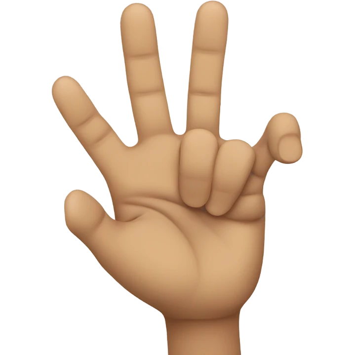 Two hands with 4 fingers up  emoji