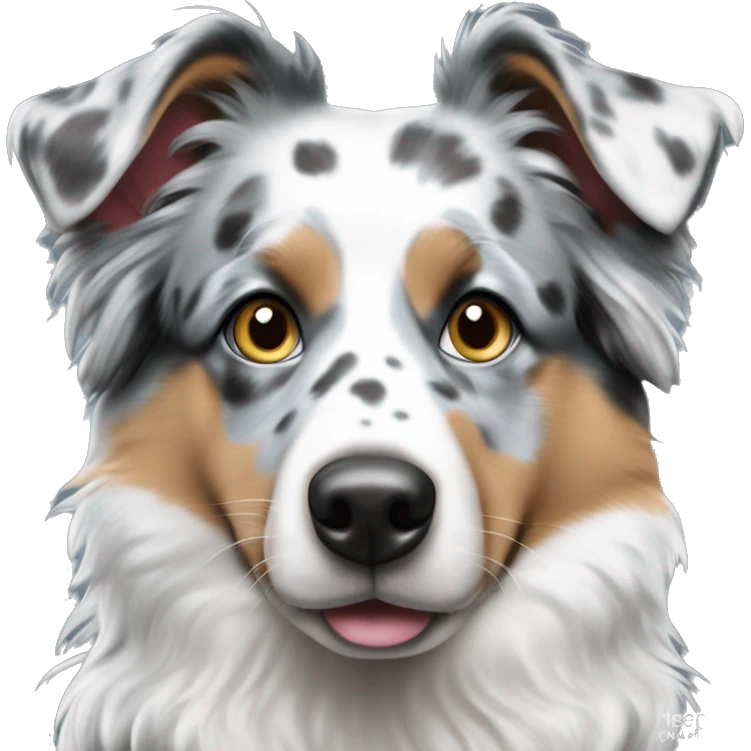 Chien berger australien bleu merle avec les yeux verons emoji