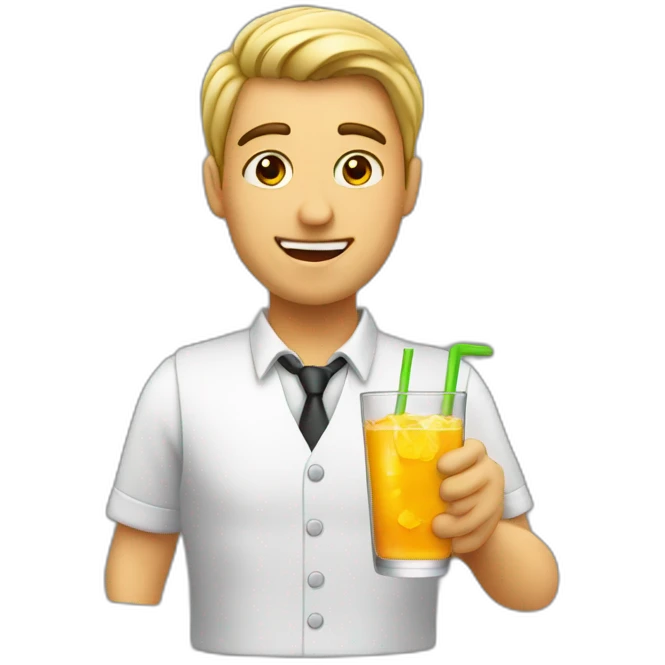 Barman with a drink emoji