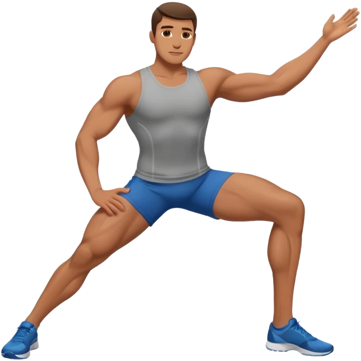 man stretching legs emoji