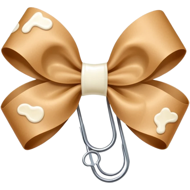 brown paper clip with milk bow emoji