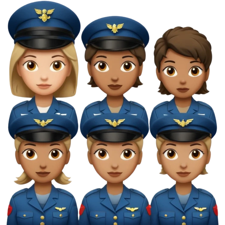 female soldier different hair style emoji