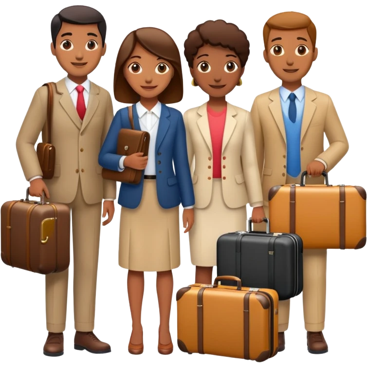 people standing with suitcases emoji