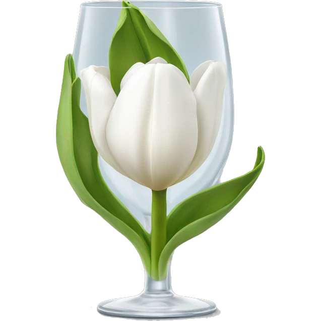 A white tulip in a glass cup emoji